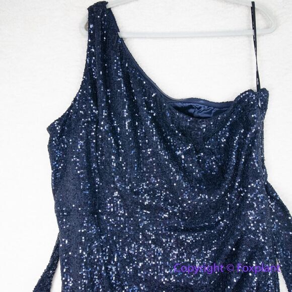 New! City Chic Athena Maxi sequin Dress navy blue, size 24 - Picture 3 of 16